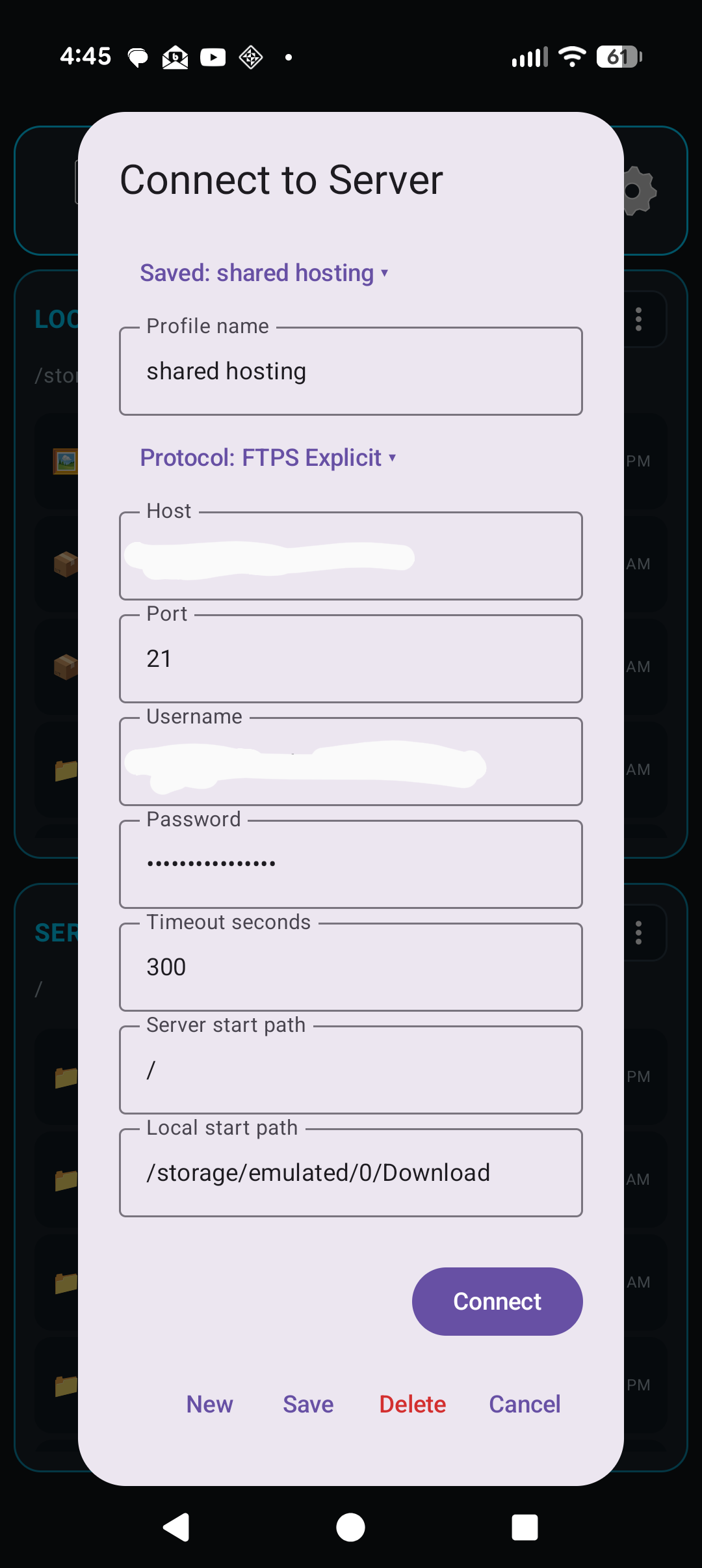 connection options
